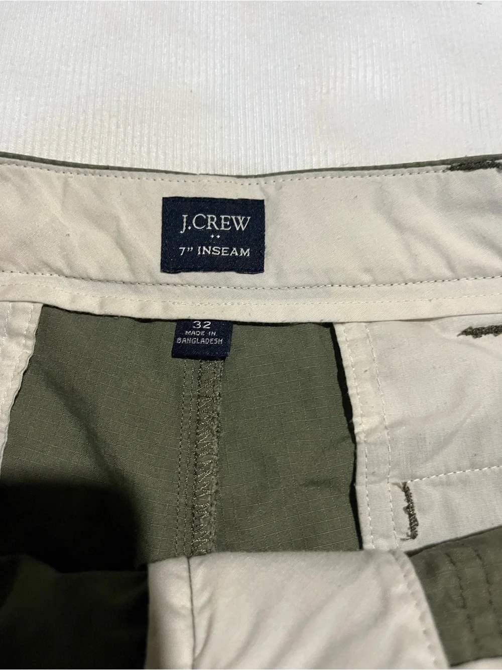 J. Crew Men's Olive Green Flat Front Casual Shorts